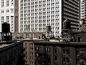 Rooftop water towers