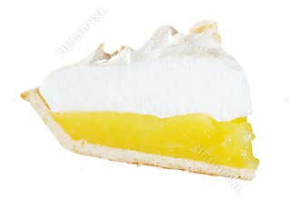 Isolated lemon meringue pie slice
