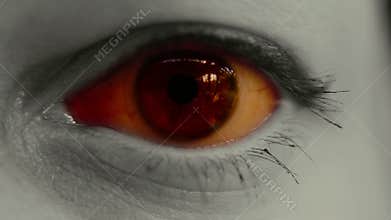 Horror scary eye close up