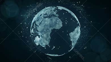 Growing global network and data connections concept.