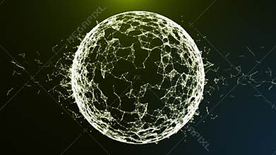 Global network connection in digital cyberspace. Financial or social abstract background animation high-quality 4K