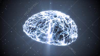 Brain with electrical impulses