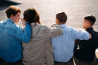 Men friendship teenager hug bff support unity