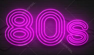 Disco dance 80s neon sign lights logo text glowing color purple