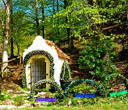 Tiny chapel in Bavaria with traditional Easter decoration