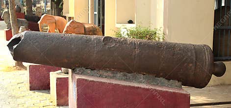 Aged cannon of vellore fort
