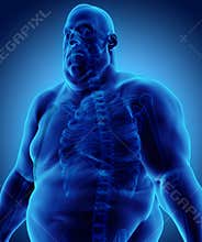 3d illustration Male Fat standing, healthcare medical