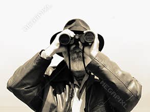 Binoculars - man explorer