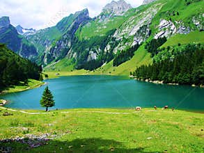 lake, mountain, landscape, water, nature, mountains, sky, reflection, blue, forest, summer, river, green, clouds, travel, view, tr