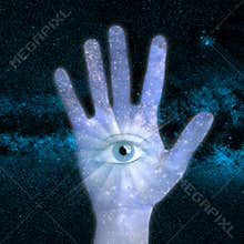 hand and universe