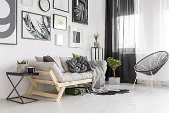 Contrast living room interior