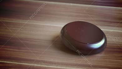 Gavel pounds on block in slow motion