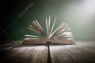 Old book or open Holy Bible