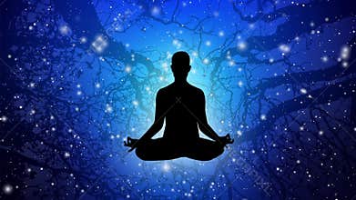 Silhouette Meditation Animation With Particle