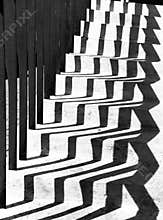 Shades geometrical shapes on stairs.