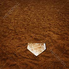 Baseball Homeplate in Brown Dirt for Sports American Past Time