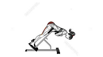 45 degree hyperextension arms in front of chest exercise