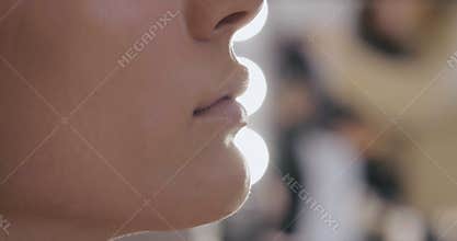Close up of actress face in dressing room