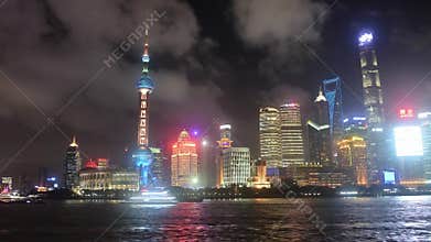 China financial centre skyline at night video Time lapse photography