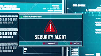 21. Security Alert Warning Notification on Digital Security Alert on Screen.
