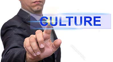 Culture text with businessman