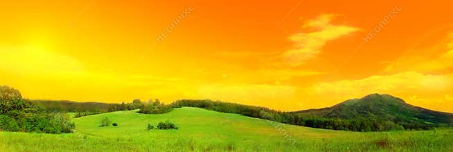 Panorama photo of meadow