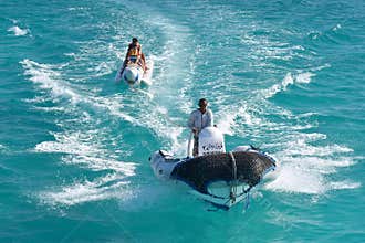 Water entertainment in the Red Sea.Travel photography.