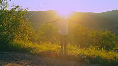 traveler feel happiness and freedom