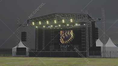 Concert stage rehearsal