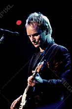Sting, bassist and singer during the concert at the Forum of Assago