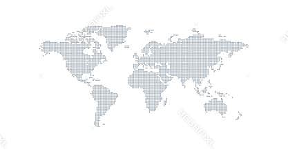 Dotted stars abstract world map. Stock vector illustration isolated on white background