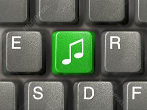 Keyboard with music key