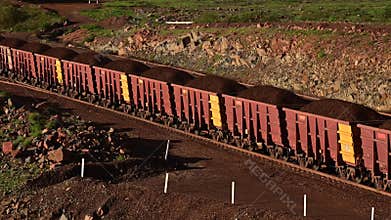 Iron ore train in Port of Dampier Western Australia