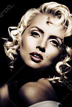 Marilyn Monroe imitation. Retro style