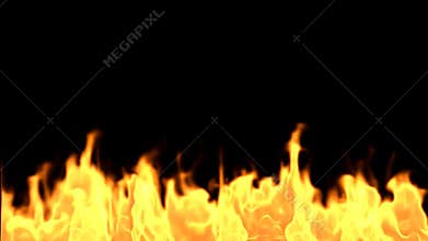 Flame Video Isolated Against Black Background