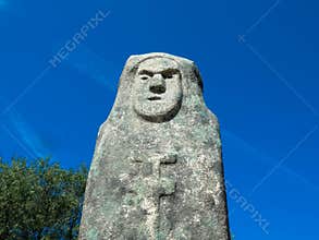 Old stone figur of an ancient civilisation. The place is now an open-air museum. Filitosa Corsica