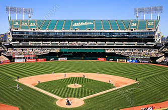 Oakland Coliseum Baseball Stadium Home to Centerfield