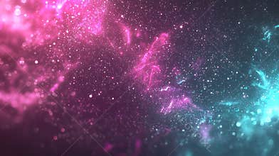 Swirling pink and blue nebula clouds are shown in this abstract galaxy background, suitable for technology, astronomy