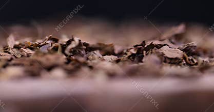 a broken and colored cigar made of high-quality tobacco leaves