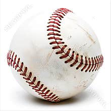 Old Baseball With Red Stitch