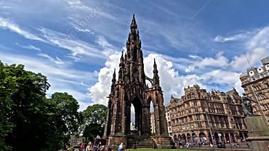 A View of Scott Monument Located in Princes Street Gardens, Edinburgh