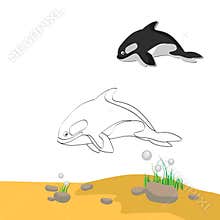Underwater Adventure: Coloring and Drawing Orca Activity Sheet for Kids