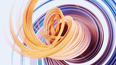 Flowing curve lines background, 3d rendering