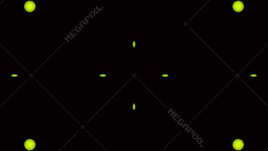 Kaleidoscope of different sized yellow circles. Motion Graphics,