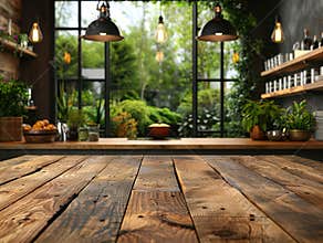 Kitchen background top counter interior wood blur home wooden empty room light white. Top kitchen product background