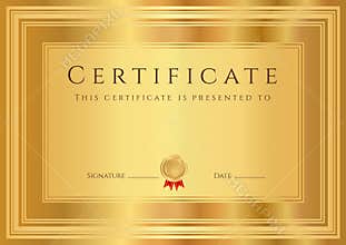 Gold Certificate / Diploma background (template)