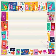 Happy Birthday decorative border