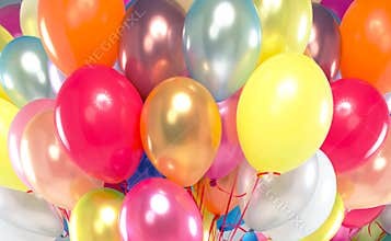 Picture presenting bunch of colorful balloons