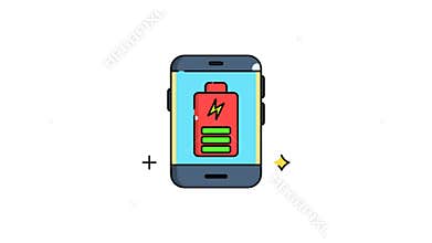 Smartphone battery indicator with three jumping bars