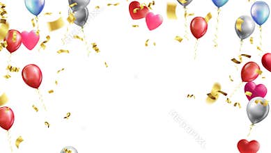 balloons, confetti concept design template holiday Happy Day, background Celebration Vector illustration. Design for Party